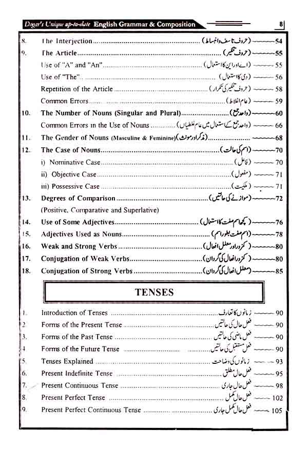 Shauq English Grammar Composition & Translation Book Class 8