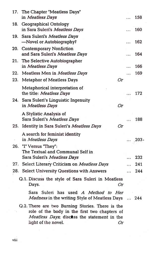 Famous Meatless Days Book By Sara Suleri