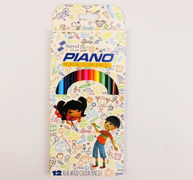 Piano 12 Real Wood Color Pencils By Sayyed Price In Pakistan
