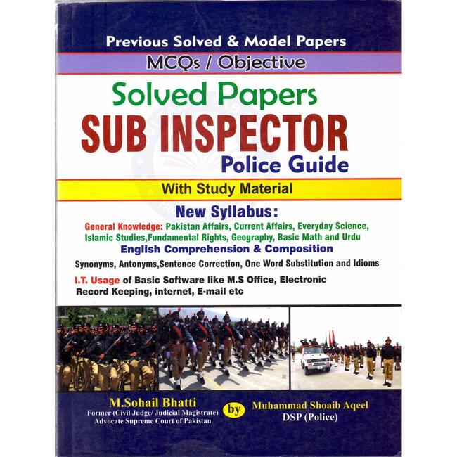 Sub Inspector Police Guide MCQS Book By M. Sohail Bhatti