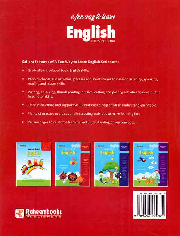A Fun Way To Learn English Book For Pre Primary Level 1